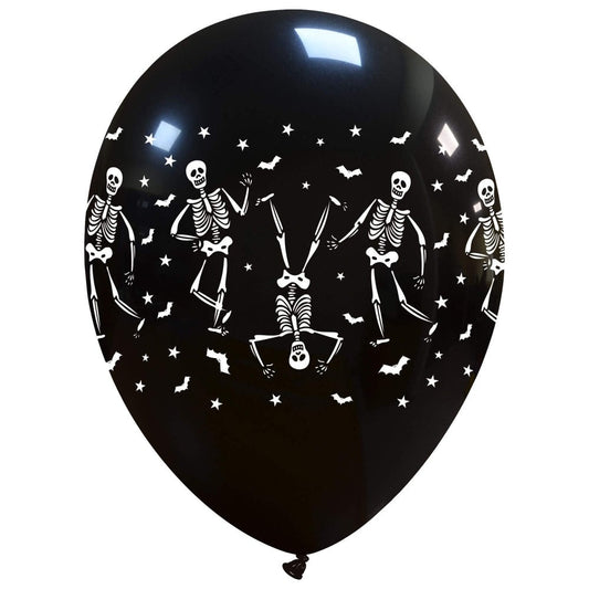 12" Skeletons Around (25 Per Bag) Cattex Brand Latex Balloons